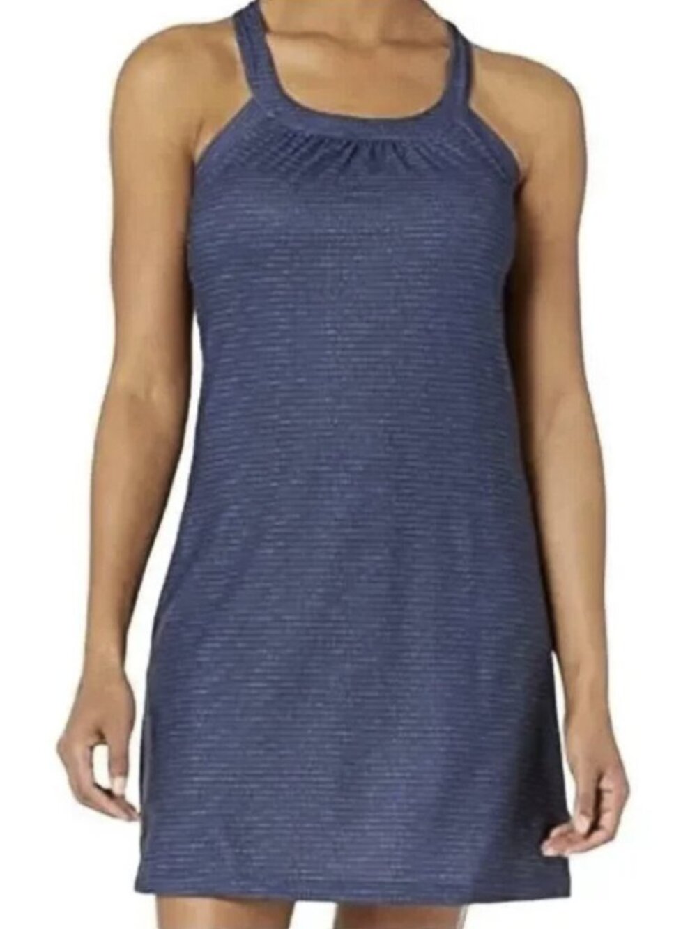 Prana Dress XL Blue Built in Bra Yoga Hiking Activewear Athletic Summer Camp
